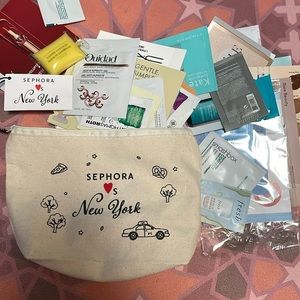 Sephora Loves New York Cotton Canvas Cosmetic Bag with 40+ Samples